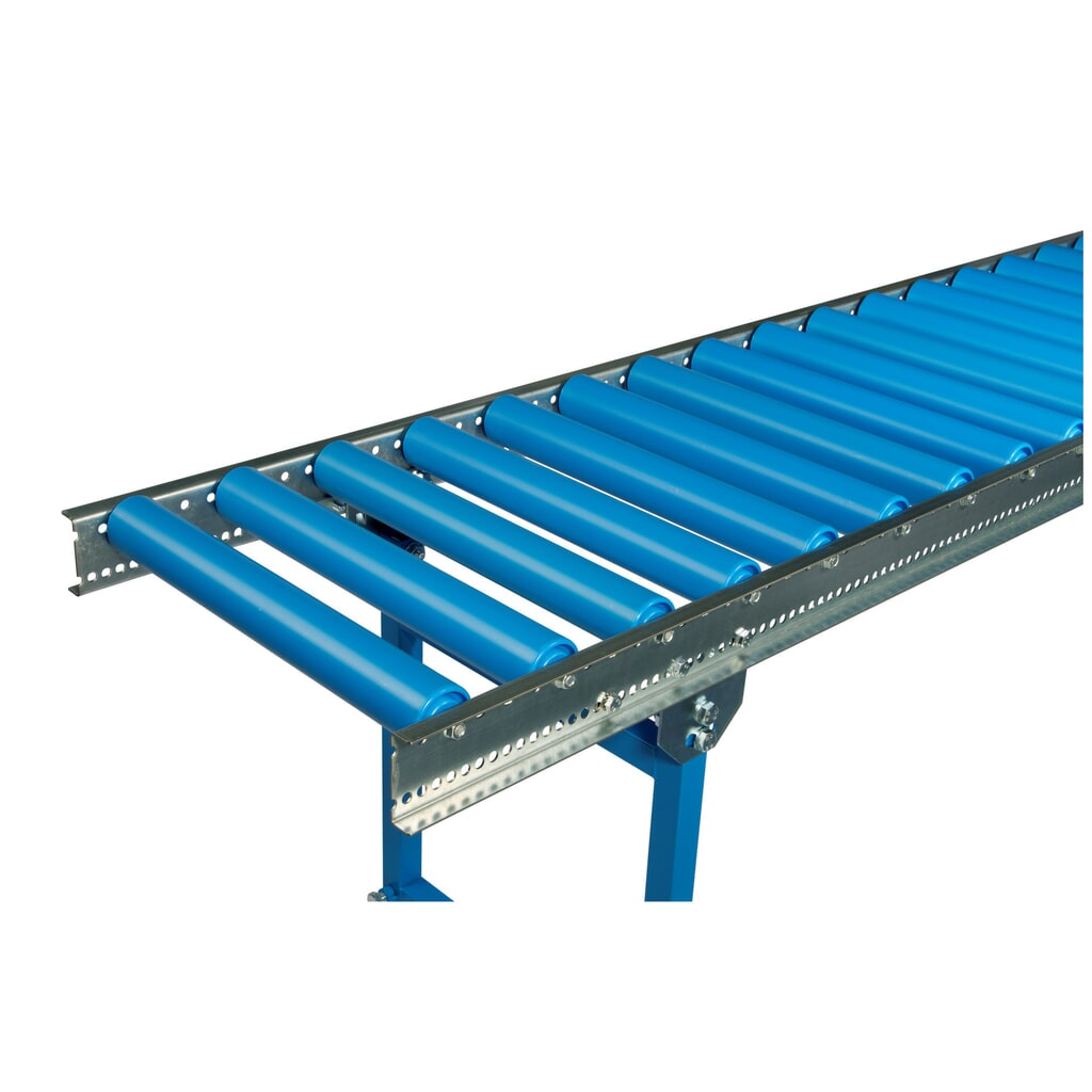 BLUME Leicht-Rollenbahnen, Kunststoffrollen, Ø 50 mm, Bahnlänge 1 m, Bahnbreite 300 mm, Achsabstand 100 mm Produktabbildung: BLUME Leicht-Rollenbahnen, Kunststoffrollen, Ø 50 mm, Bahnlänge 1 m, Bahnbreite 300 mm, Achsabstand 100 mm