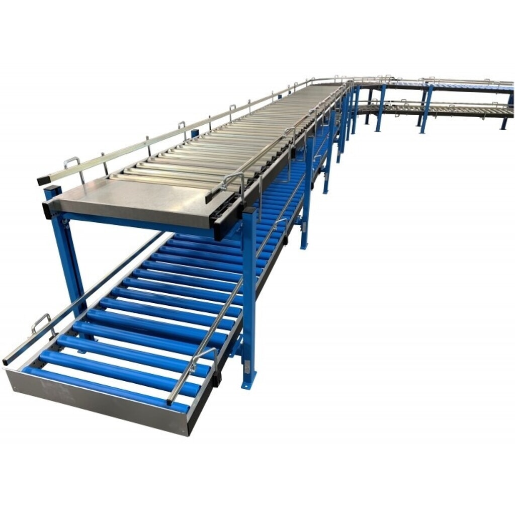 Produktabbildung Nr. 7: BLUME Leicht-Rollenbahnen, Stahlrollen, Ø 50 mm, Bahnlänge 3 m, Bahnbreite 800 mm, Achsabstand 75 mm