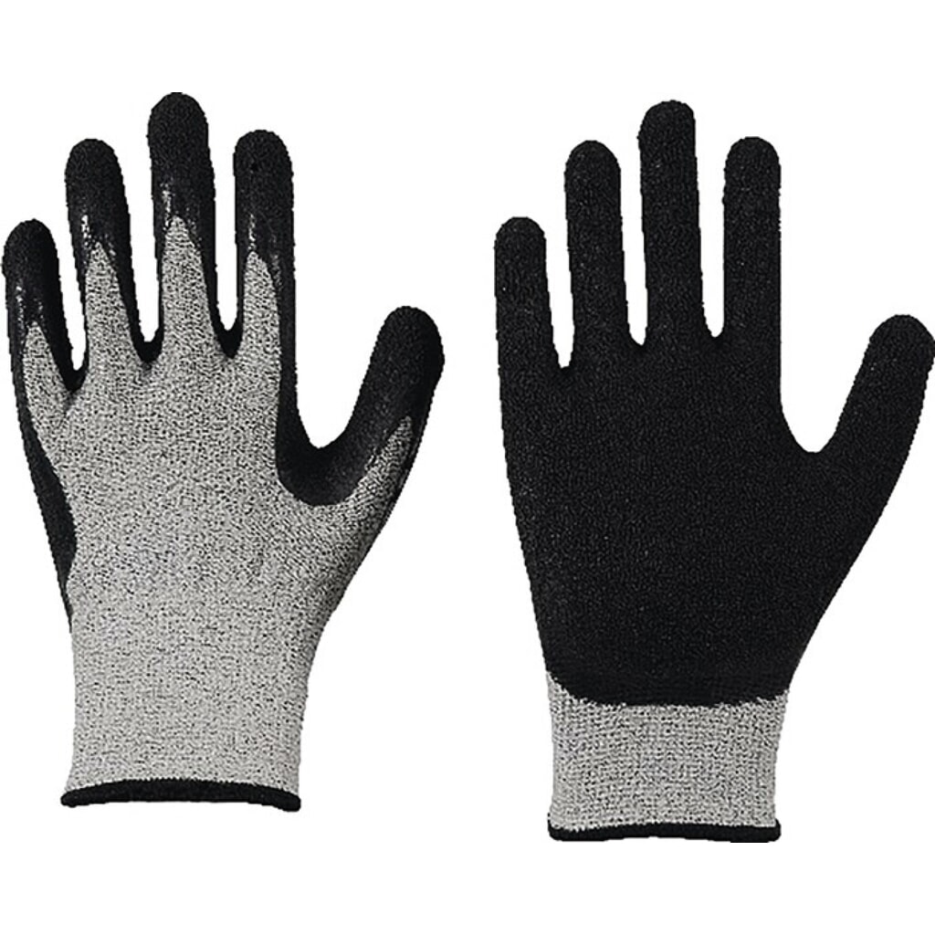 Produktabbildung: LEIPOLD Schnittschutzhandschuhe Solidstar 1443, EN 388 PSA-Kategorie II, Größe 9 grau/schwarz, 12 Paar