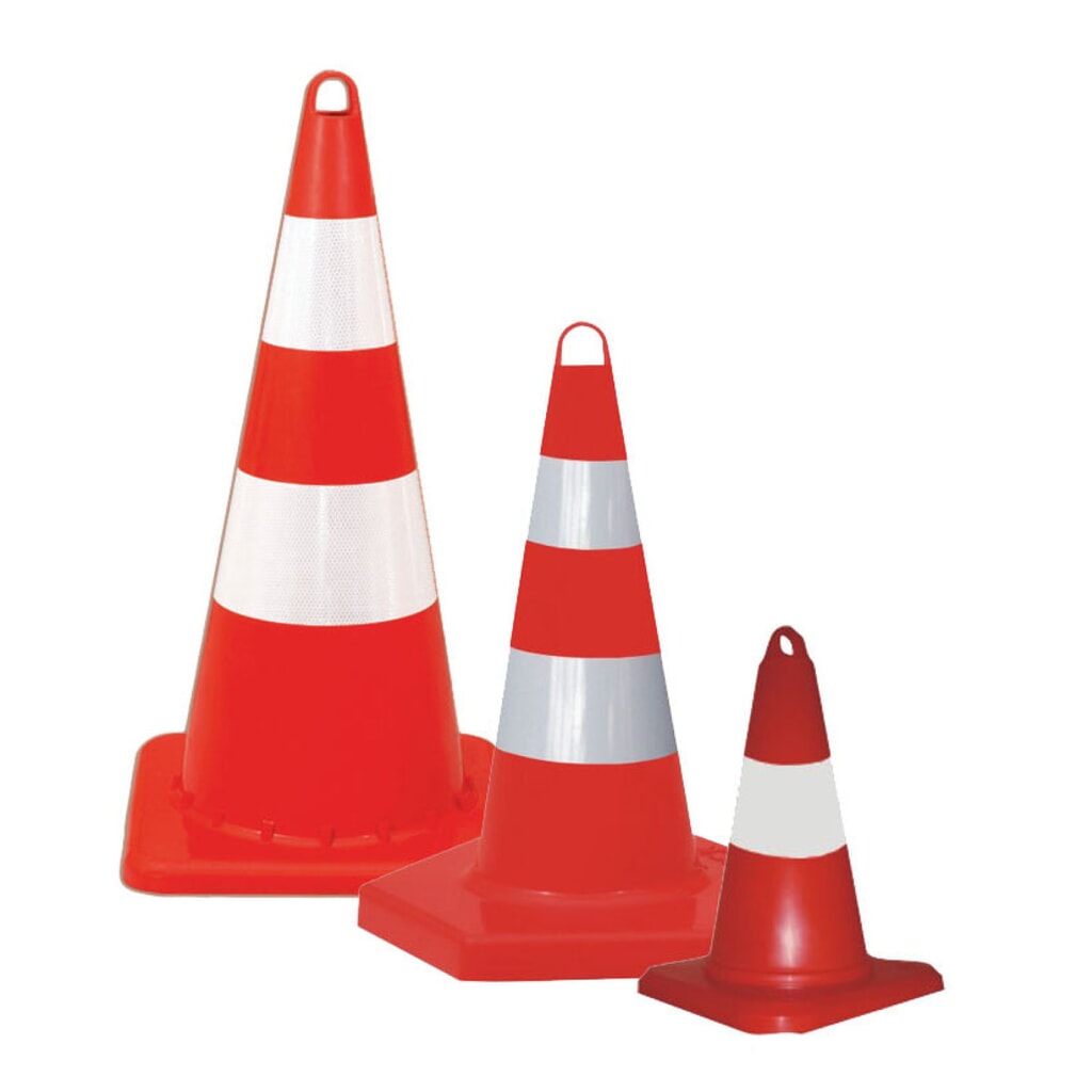 Leitkegel aus PP, hart, tagesleuchtend, Höhe 320 mm Produktabbildung: Leitkegel aus PP, hart, tagesleuchtend, Höhe 320 mm