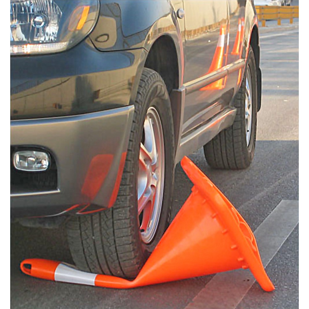 Produktabbildung Nr. 2: Leitkegel aus PVC, überfahrbar, Höhe 500 mm, schwarzer Standfuß - 2,30 kg