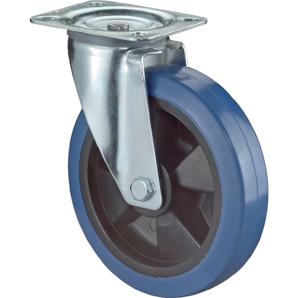 Produktabbildung: BS ROLLEN Lenkrolle, Kunststoff, Rad-Ø 200 mm Tragfähigkeit 300 kg, Platte L138xB109 mm