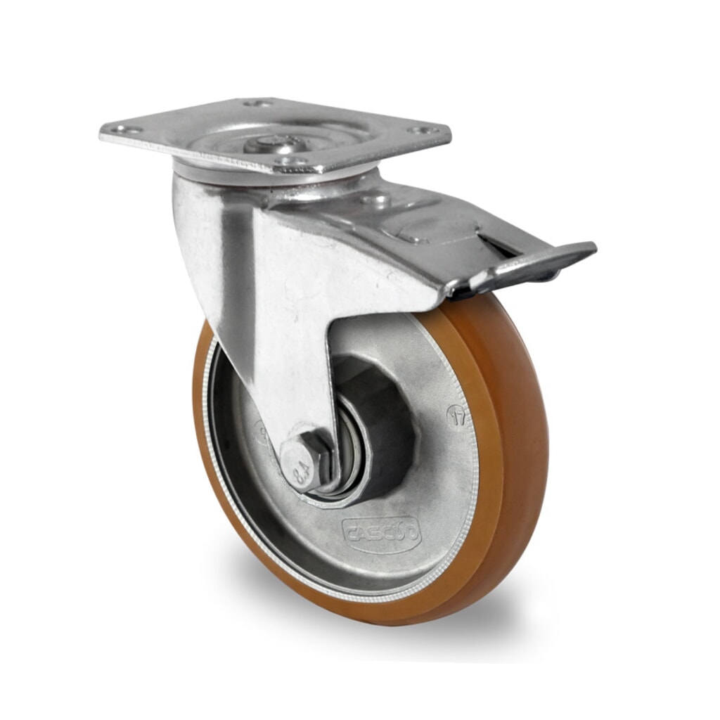 Lenkrolle mit Totalfeststeller ø 100 mm Serie AAB5 Doppelkugellager Produktabbildung: Lenkrolle mit Totalfeststeller ø 100 mm Serie AAB5 Doppelkugellager