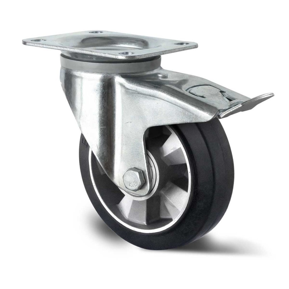 Produktabbildung: Lenkrolle mit Totalfeststeller ø 125 mm Serie BAF4 Doppelkugellager