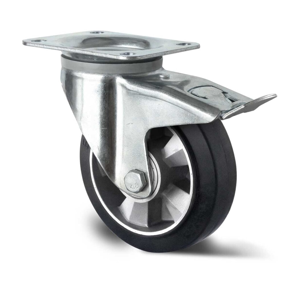 Lenkrolle mit Totalfeststeller ø 125 mm Serie BAF4 Doppelkugellager Produktabbildung: Lenkrolle mit Totalfeststeller ø 125 mm Serie BAF4 Doppelkugellager