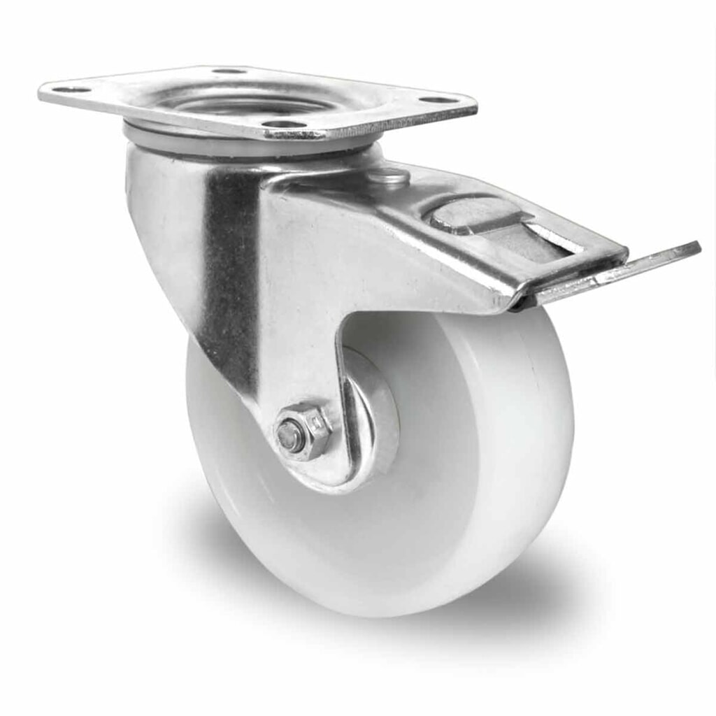 Produktabbildung: Lenkrolle mit Totalfeststeller ø 80 mm Serie N0N0 Rollenlager