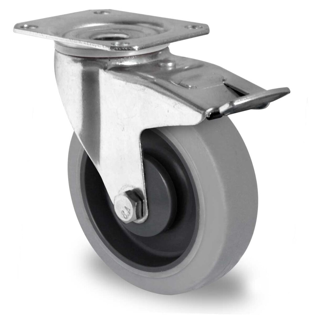 Lenkrolle mit Totalfeststeller ø 100 mm Serie P2D2 Kugellager Produktabbildung: Lenkrolle mit Totalfeststeller ø 100 mm Serie P2D2 Kugellager