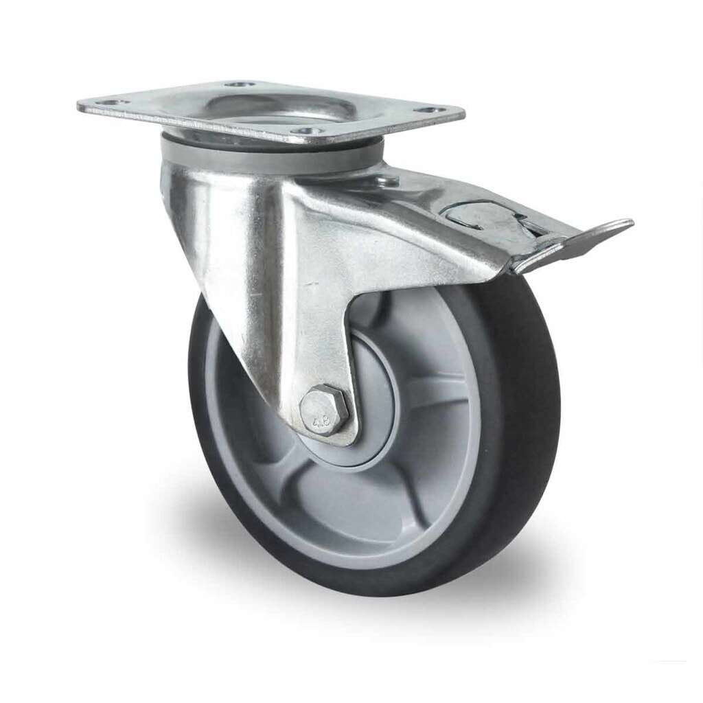 Lenkrolle mit Totalfeststeller ø 100 mm Serie P2G2 Kugellager Produktabbildung: Lenkrolle mit Totalfeststeller ø 100 mm Serie P2G2 Kugellager