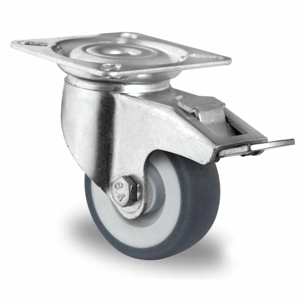 Lenkrolle mit Totalfeststeller ø 50 mm Serie P2T2 Gleitlager Produktabbildung: Lenkrolle mit Totalfeststeller ø 50 mm Serie P2T2 Gleitlager