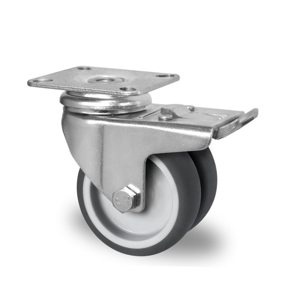 Lenkrolle mit Totalfeststeller ø 50 mm Serie P2T2 Gleitlager Produktabbildung: Lenkrolle mit Totalfeststeller ø 50 mm Serie P2T2 Gleitlager