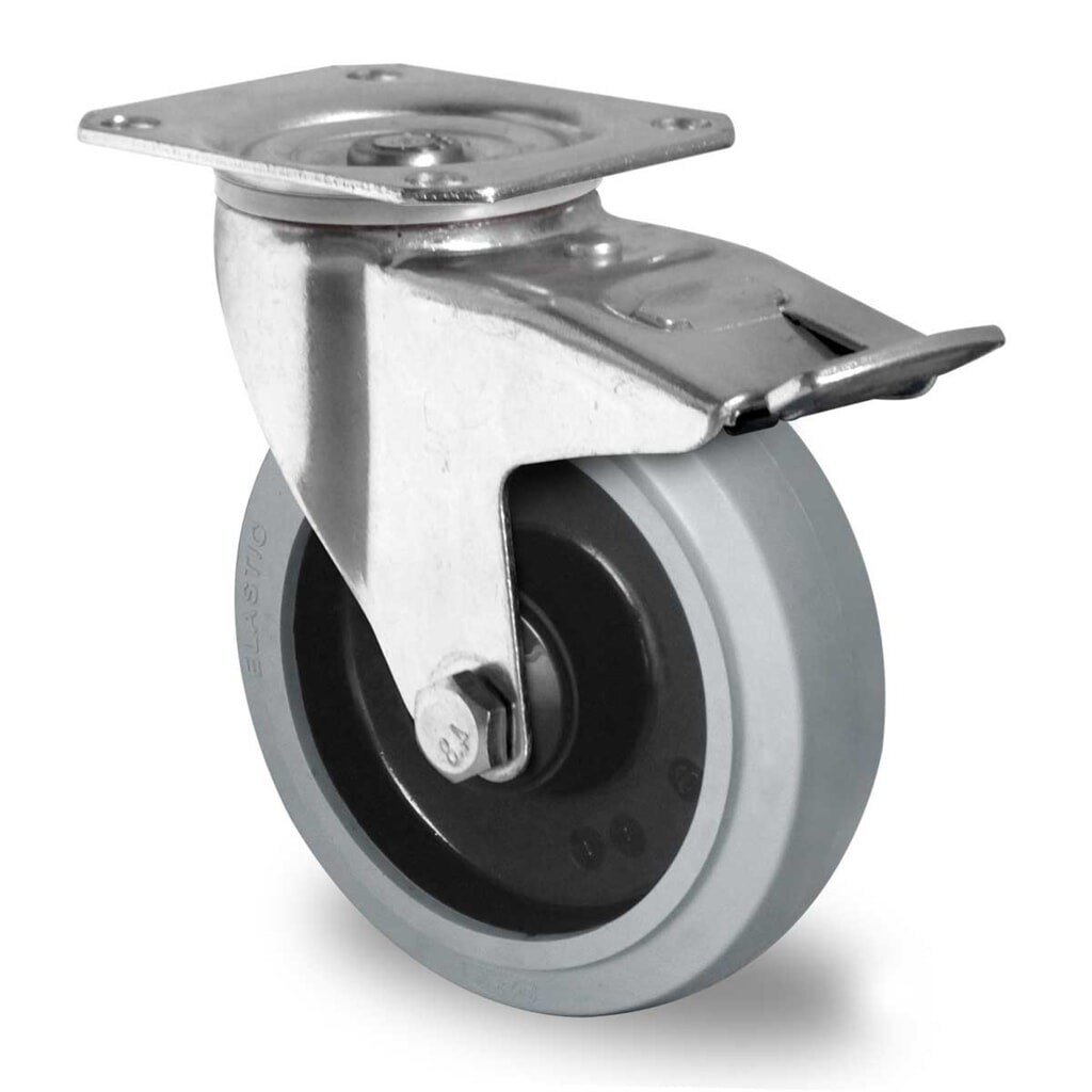 Lenkrolle mit Totalfeststeller ø 80 mm Serie R4E2 Kugellager Produktabbildung: Lenkrolle mit Totalfeststeller ø 80 mm Serie R4E2 Kugellager