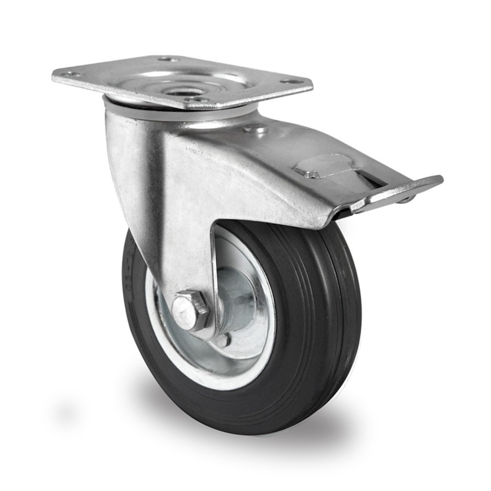Produktabbildung: Lenkrolle mit Totalfeststeller ø 80 mm Serie SWS4 Rollenlager