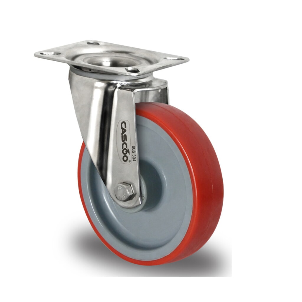 Lenkrolle ø 80 mm Serie N2U6 Rollenlager Edelstahl Produktabbildung: Lenkrolle ø 80 mm Serie N2U6 Rollenlager Edelstahl