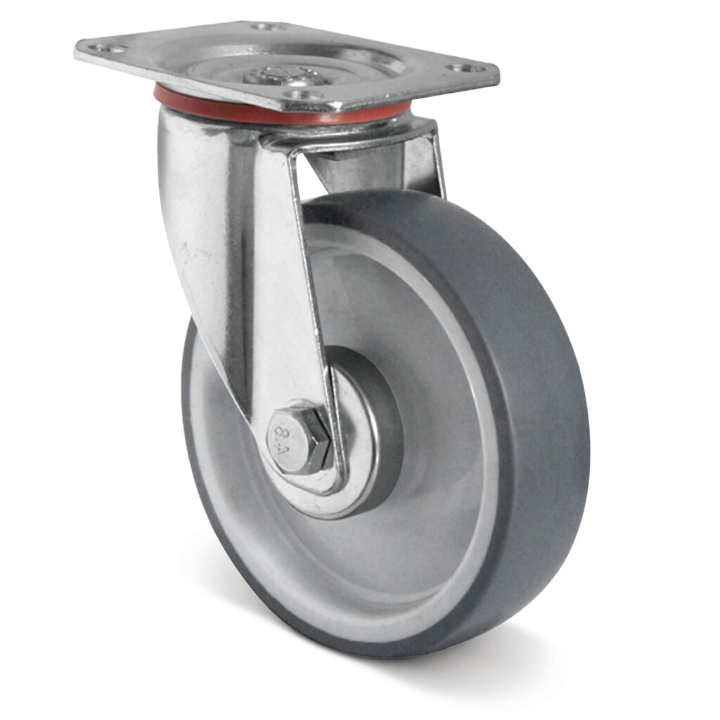 Produktabbildung: Lenkrolle TPE Basic, spurlos, Ø x Breite 100 x 32 mm, TK 100 kg