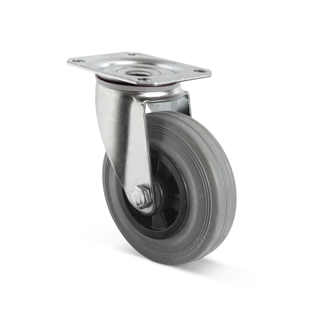 Produktabbildung: Lenkrolle Vollgummi Basic, PAK-frei, ØxB 100 x 35 mm, TK 75