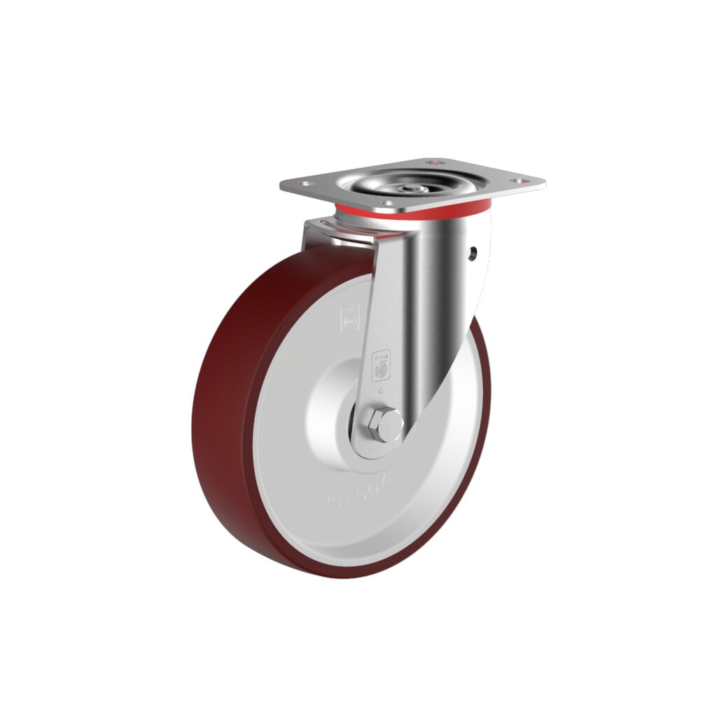Wicke Lenkrolle PU, Ø x Breite 80 x 30 mm, TK 150 kg Produktabbildung: Wicke Lenkrolle PU, Ø x Breite 80 x 30 mm, TK 150 kg