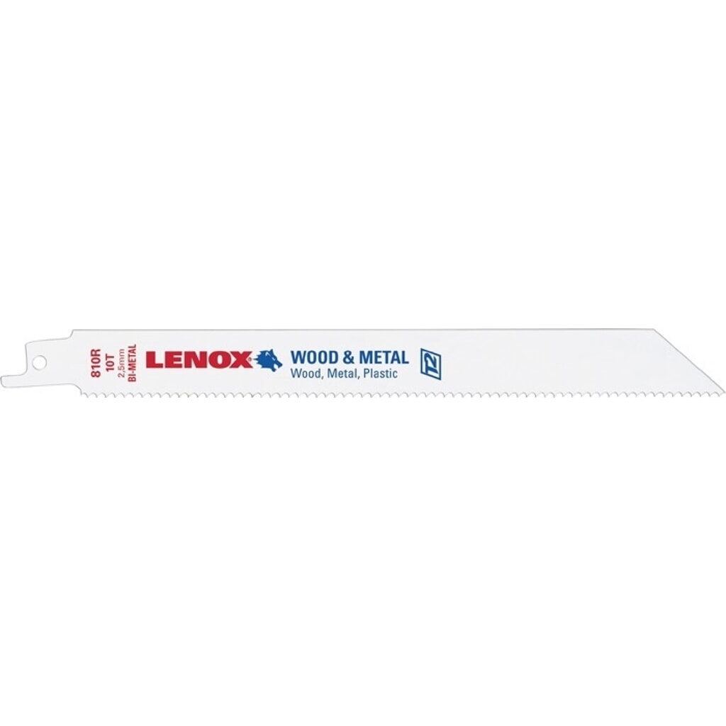 LENOX Säbelsägeblatt 810R, Länge 203 mm Breite 19 mm, Zahnteilung TPI 10 Produktabbildung: LENOX Säbelsägeblatt 810R, Länge 203 mm Breite 19 mm, Zahnteilung TPI 10