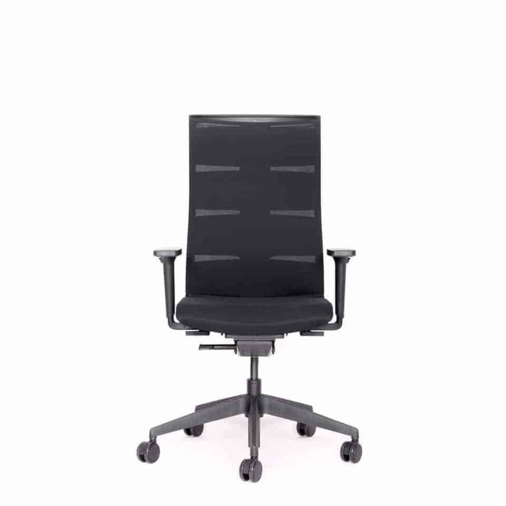 Produktabbildung Nr. 1: lento agilis matrix MT12 Bürostuhl, 100% Polyester, schwarzer Sitz, schwarze Rückenlehne