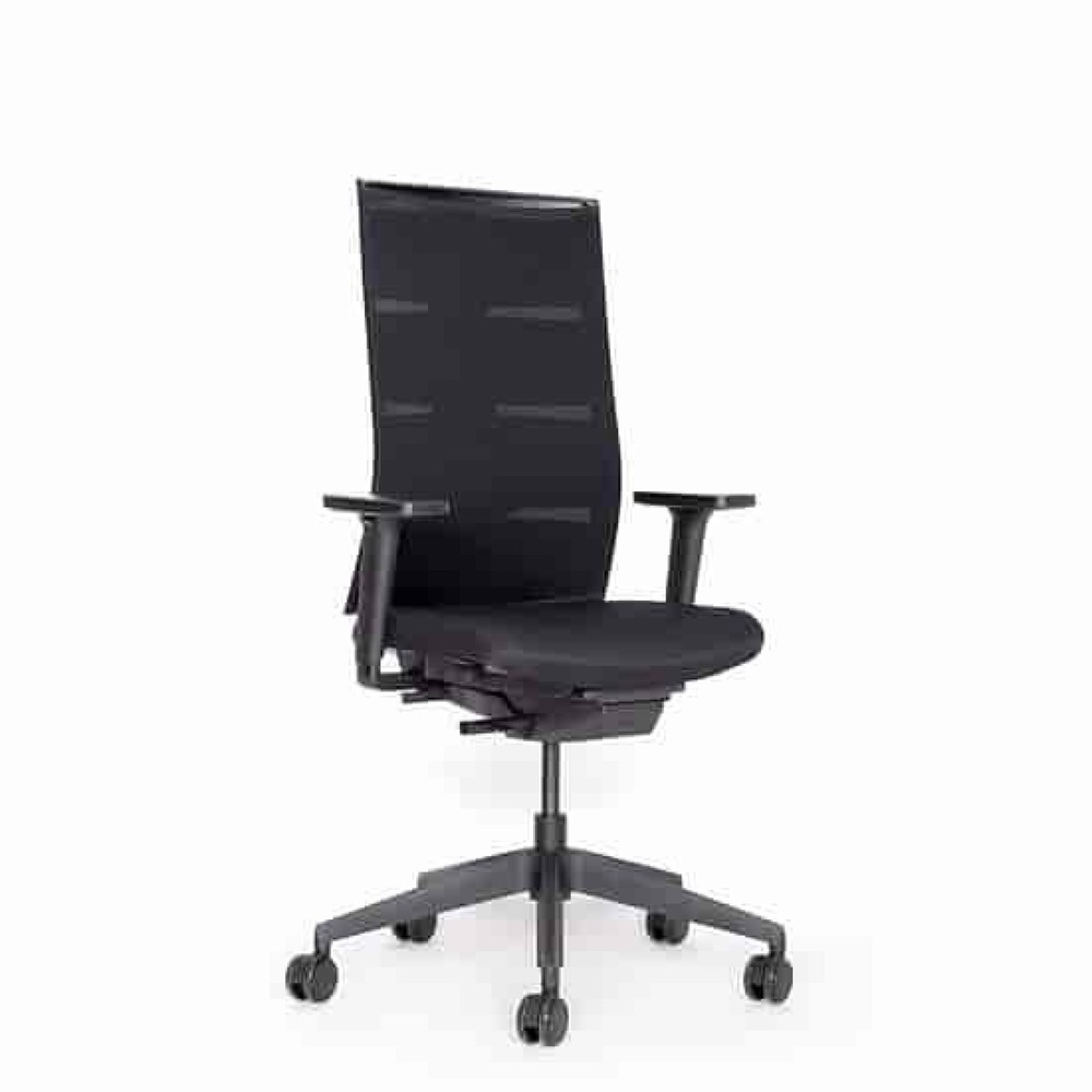 Produktabbildung Nr. 2: lento agilis matrix MT12 Bürostuhl, 100% Polyester, schwarzer Sitz, schwarze Rückenlehne