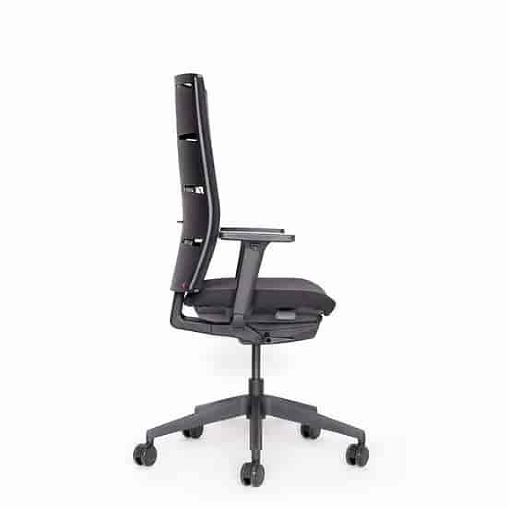 Produktabbildung Nr. 4: lento agilis matrix MT12 Bürostuhl, 100% Polyester, schwarzer Sitz, schwarze Rückenlehne