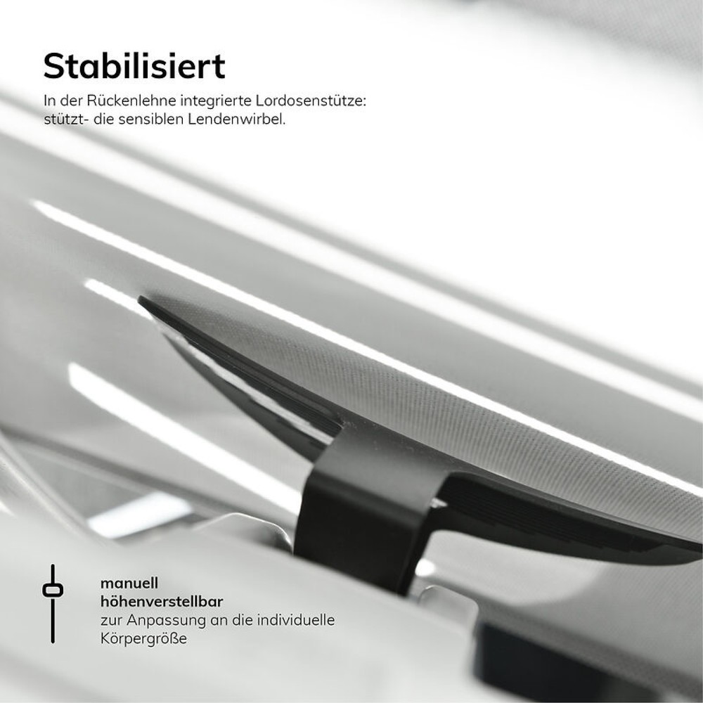 Produktabbildung Nr. 7: lento agilis matrix MT12 Bürostuhl, 100% Polyester, schwarzer Sitz, schwarz-weiße Rückenlehne