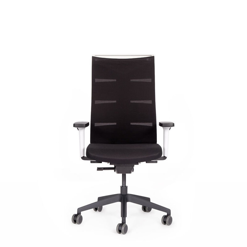Produktabbildung Nr. 8: lento agilis matrix MT12 Bürostuhl, 100% Polyester, schwarzer Sitz, schwarz-weiße Rückenlehne