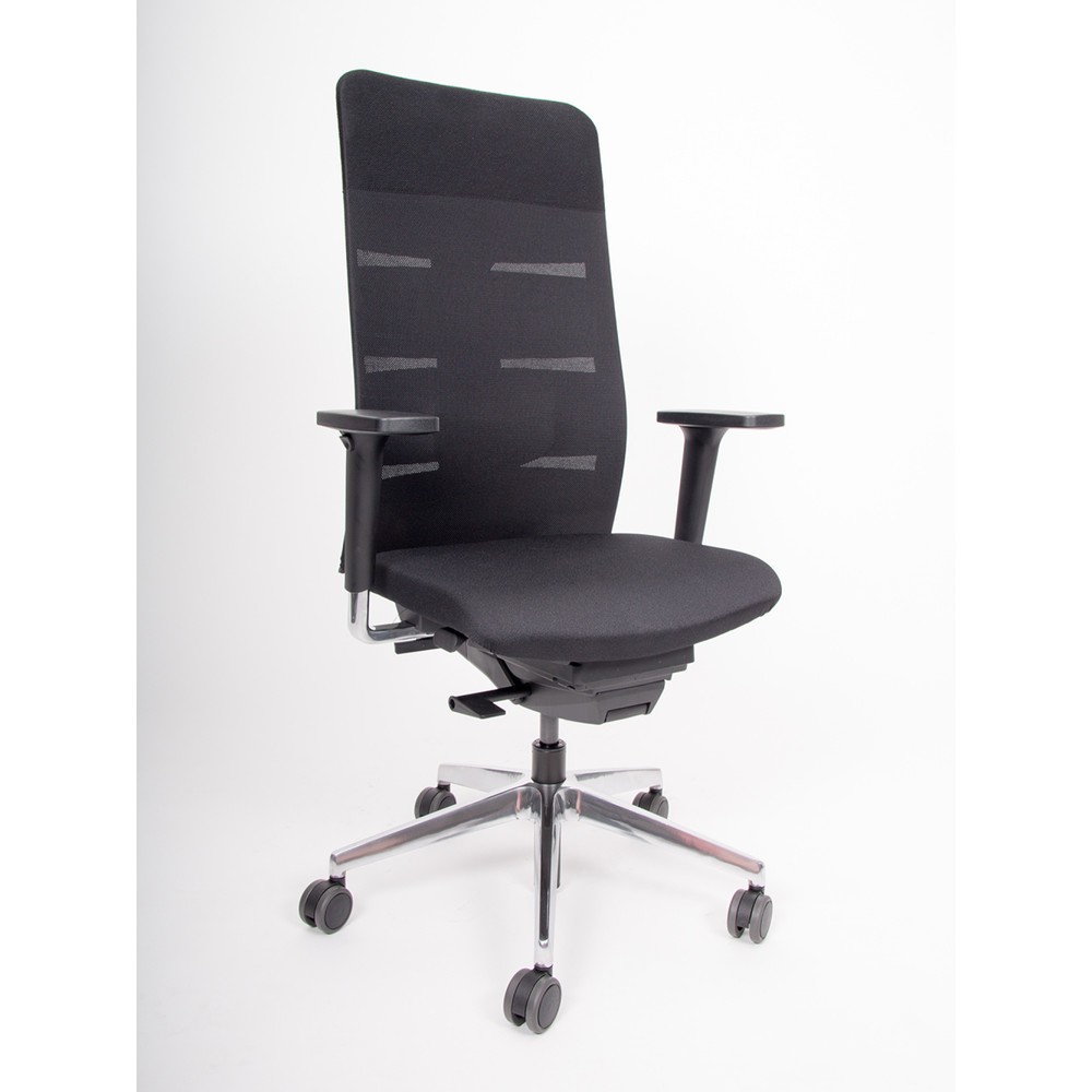 Produktabbildung Nr. 2: lento agilis matrix MT13 Bürostuhl, 100% Polyester, schwarzer Sitz, schwarze Rückenlehne, Aluminium-Fußkreuz