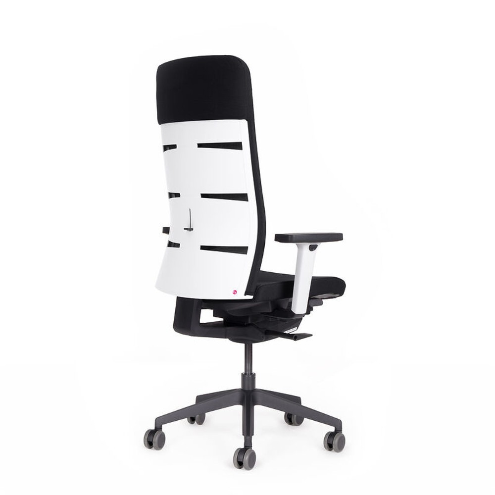 Produktabbildung Nr. 4: lento agilis matrix MT13 Bürostuhl, 100% Polyester, schwarzer Sitz, schwarz-weiße Rückenlehne, Kunststoff-Fußkreuz