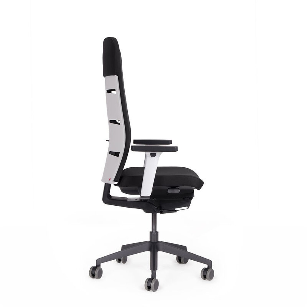 Produktabbildung Nr. 6: lento agilis matrix MT13 Bürostuhl, 100% Polyester, schwarzer Sitz, schwarz-weiße Rückenlehne, Kunststoff-Fußkreuz