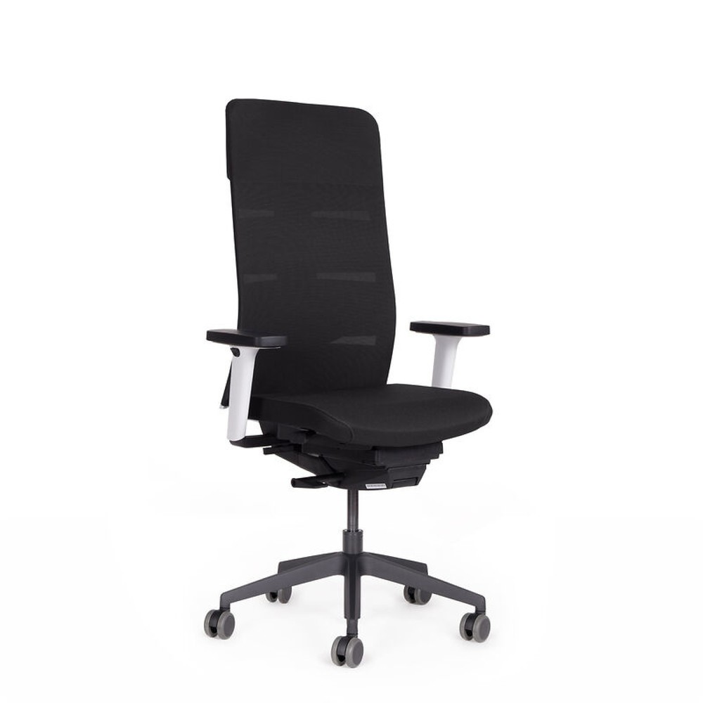 Produktabbildung Nr. 8: lento agilis matrix MT13 Bürostuhl, 100% Polyester, schwarzer Sitz, schwarz-weiße Rückenlehne, Kunststoff-Fußkreuz