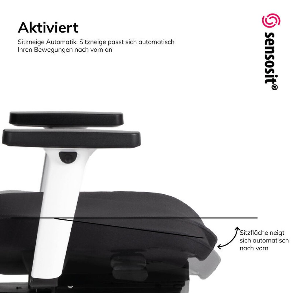 Produktabbildung Nr. 9: lento agilis matrix MT13 Bürostuhl, 100% Polyester, schwarzer Sitz, schwarz-weiße Rückenlehne, Kunststoff-Fußkreuz