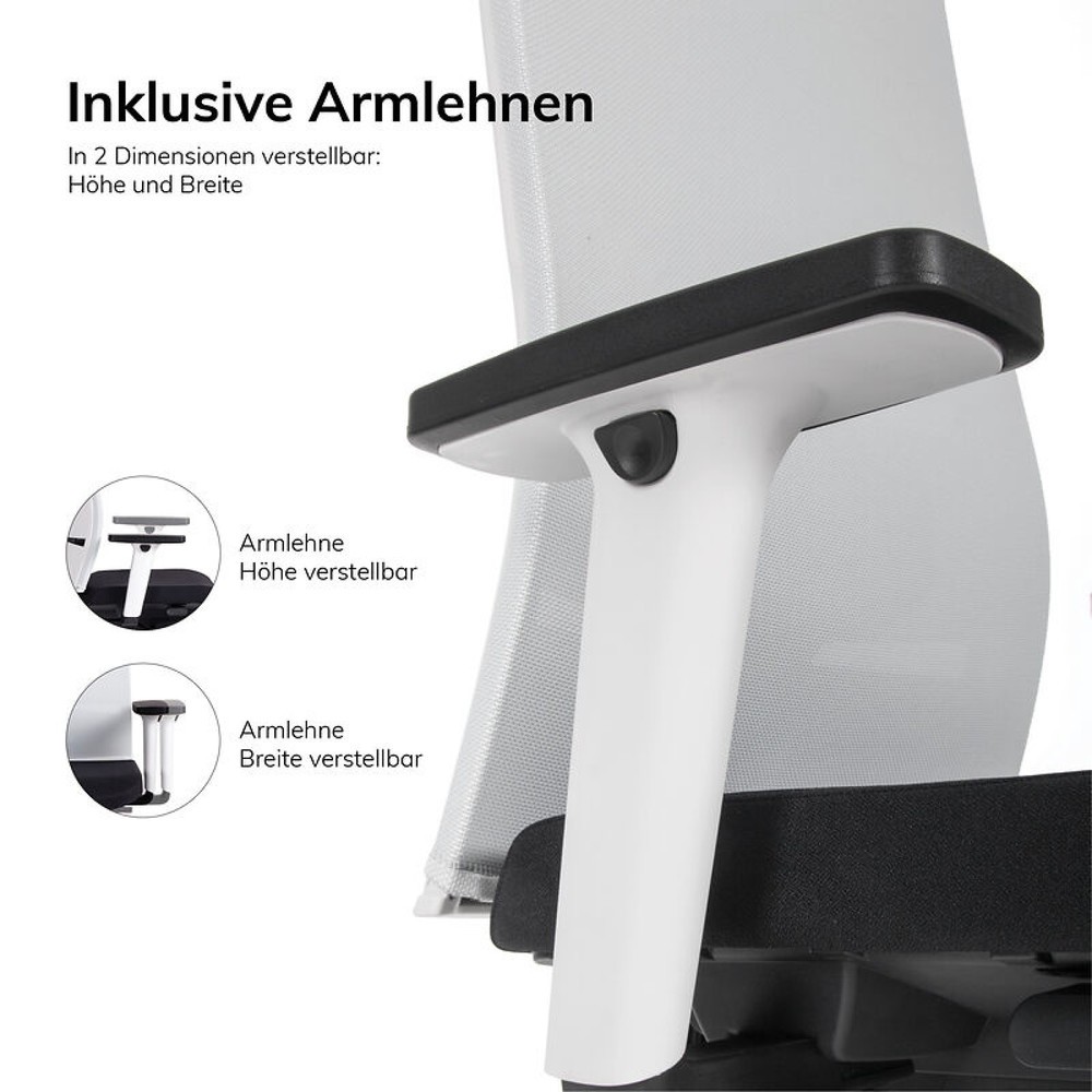 Produktabbildung Nr. 10: lento agilis matrix MT13 Bürostuhl, 100% Polyester, schwarzer Sitz, schwarz-weiße Rückenlehne, Kunststoff-Fußkreuz
