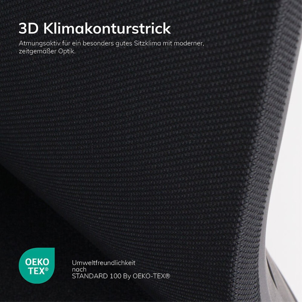 Produktabbildung Nr. 12: lento agilis matrix MT13 Bürostuhl, 100% Polyester, schwarzer Sitz, schwarz-weiße Rückenlehne, Kunststoff-Fußkreuz
