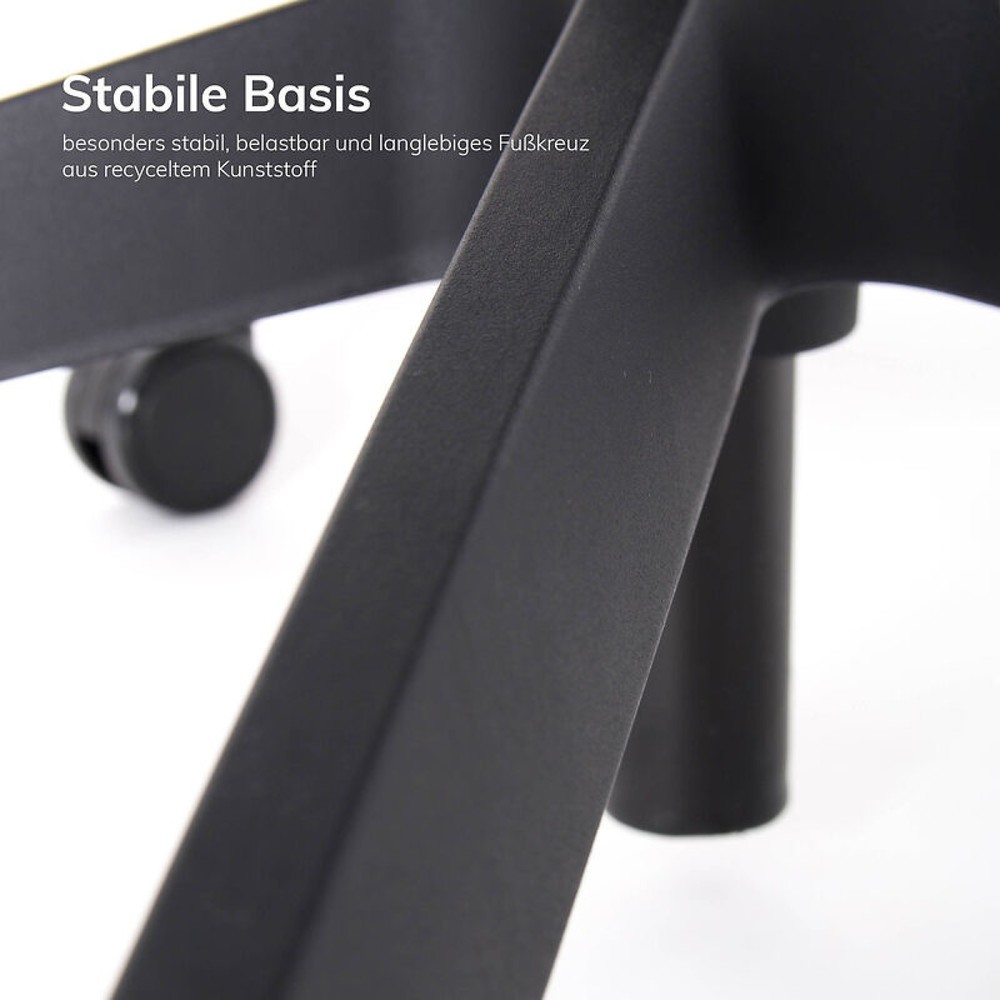 Produktabbildung Nr. 13: lento agilis matrix MT13 Bürostuhl, 100% Polyester, schwarzer Sitz, schwarz-weiße Rückenlehne, Kunststoff-Fußkreuz