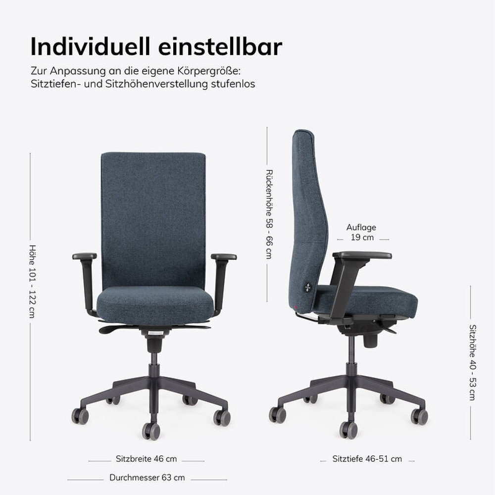 Produktabbildung Nr. 4: lento genesis GE10 Bürostuhl, blau