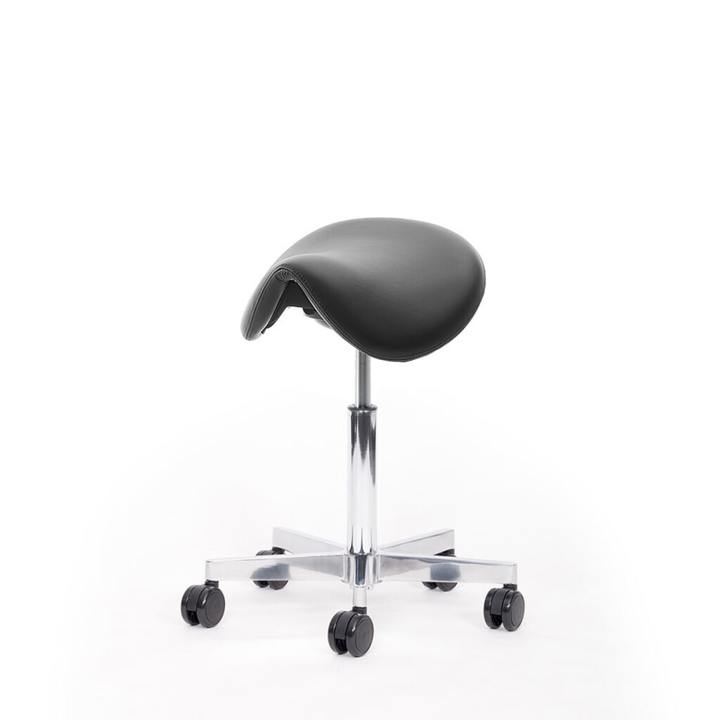 lento sella SL10 Rollhocker mit Sattelsitz, Skai® Kunstleder, schwarz Produktabbildung Nr. 3: lento sella SL10 Rollhocker mit Sattelsitz, Skai® Kunstleder, schwarz