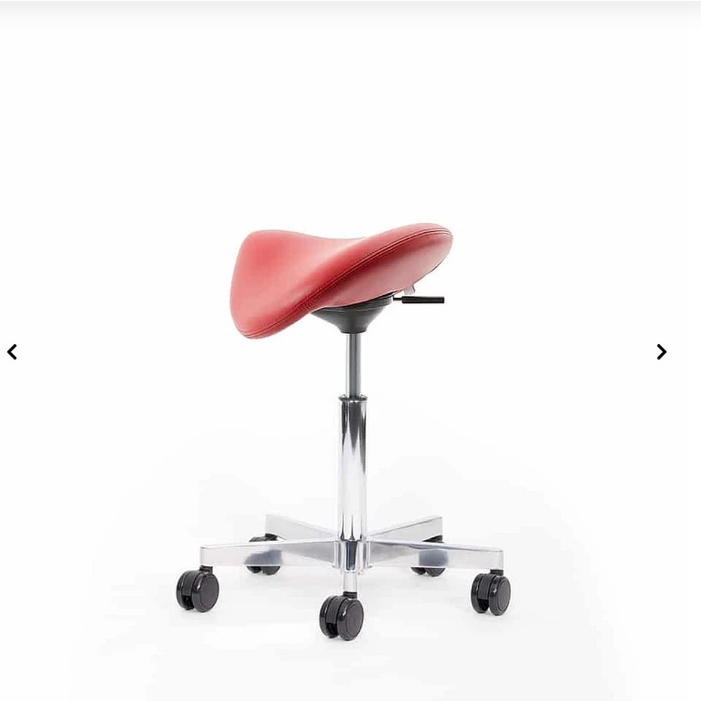 Produktabbildung Nr. 2: lento sella SL10 Rollhocker mit Sattelsitz, Skai® Kunstleder, rot