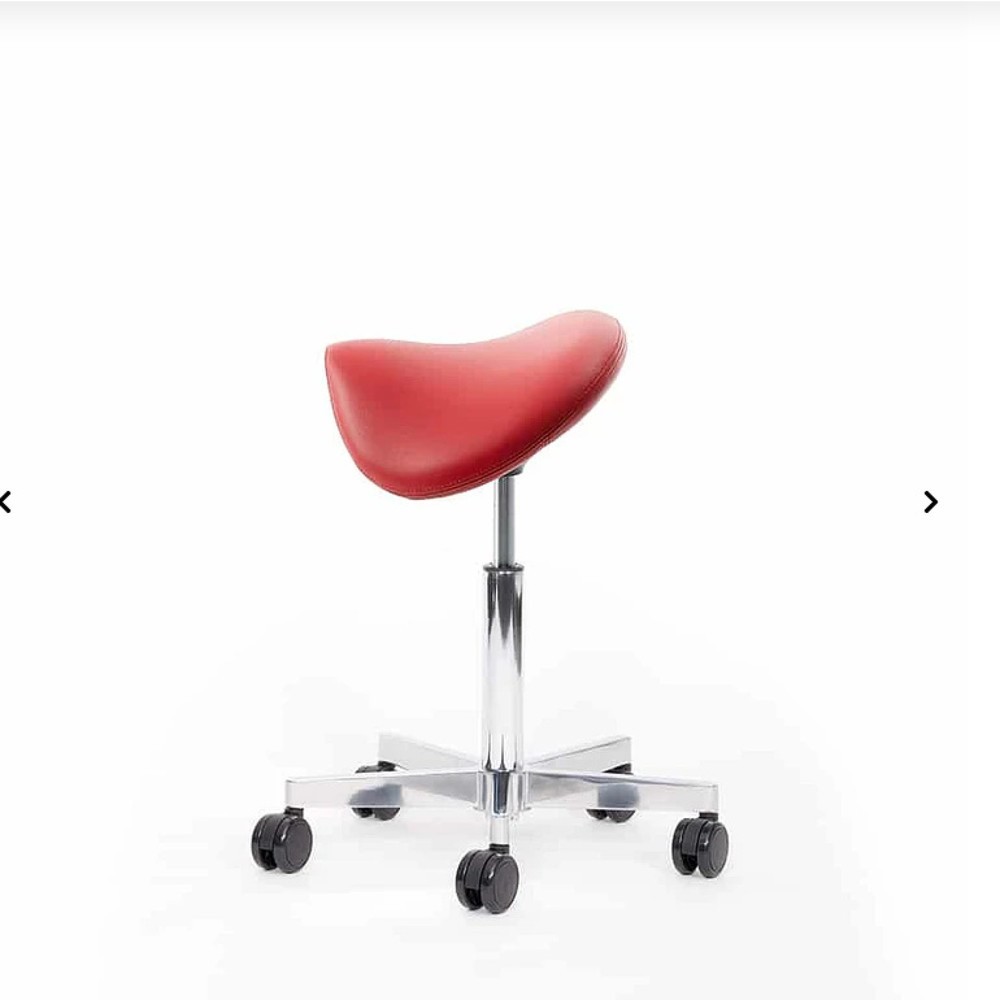Produktabbildung Nr. 3: lento sella SL10 Rollhocker mit Sattelsitz, Skai® Kunstleder, rot