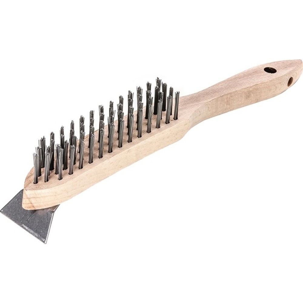 Produktabbildung: LESSMANN Drahtbürste, 0,35 mm Stahldraht glatt, Länge 290 mm, 4-reihig