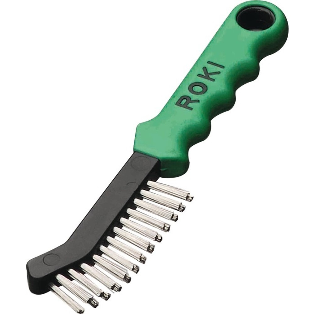 Produktabbildung: LESSMANN Drahtbürste ROKI, 0,35 mm VA, Länge 225 mm, 2-reihig