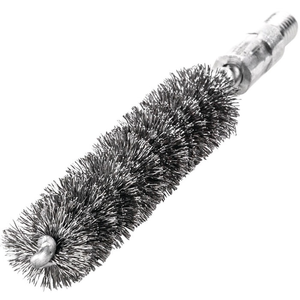 Produktabbildung: LESSMANN Rohrbürste L.115mm D.10mm Stahldraht gewellt Besatz-L.80mm
