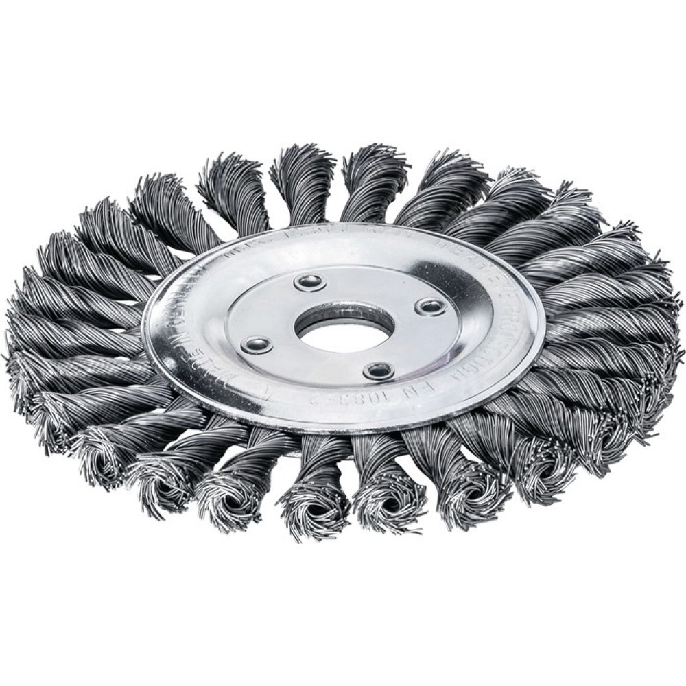 Produktabbildung: LESSMANN Rundbürste, Durchmesser 115 mm Bohrung Drahtstärke 0,5 mm, Stahl 14 mm