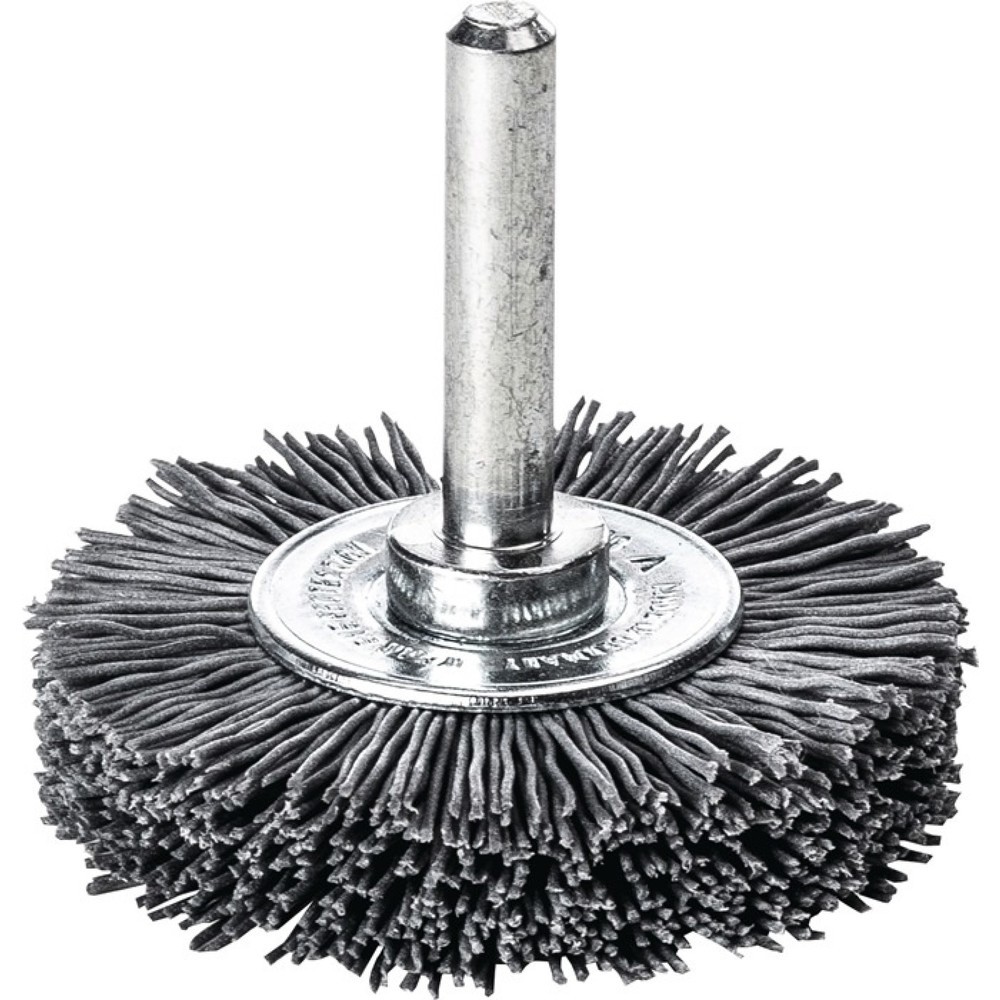 Produktabbildung: LESSMANN Rundbürste, SiC Schleifborsten Körnung 320 10 mm, Ø 50 mm Schaft 6 mm, 15000 min-¹