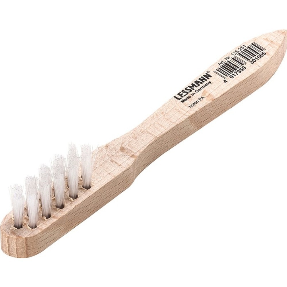 Produktabbildung: LESSMANN Zündkerzenbürste, 0,3 mm Nylon PA glatt, Länge 150 mm, 3-reihig