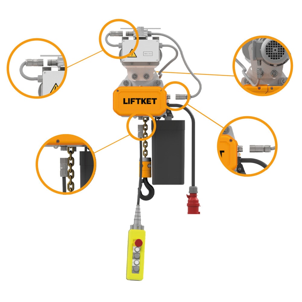 Produktabbildung Nr. 4: LIFTKET Elektrokettenzug S-Line mit Einlochaufhängung, TK 125 kg, 8/2 m/min