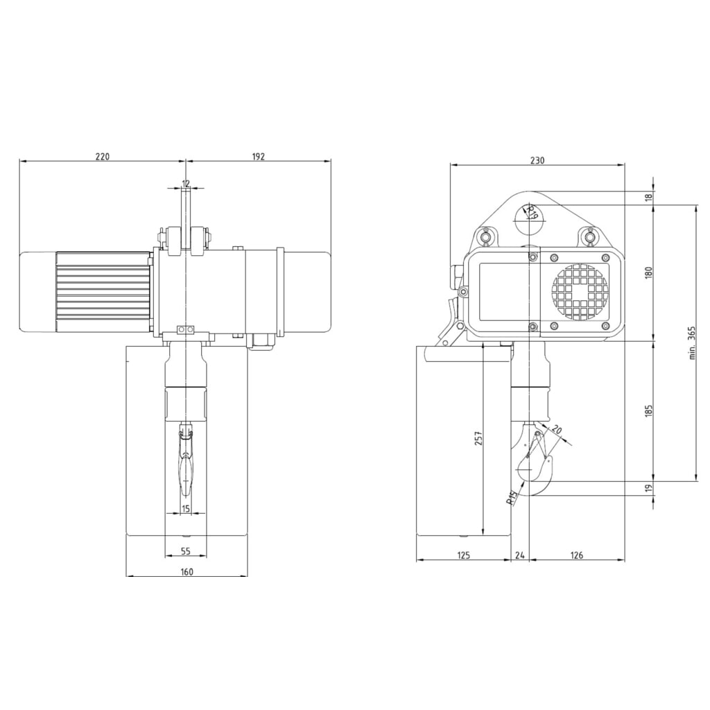 LIFTKET Elektrokettenzug S-Line mit Einlochaufhängung, TK 125 kg, 8/2 m/min Produktabbildung Nr. 6: LIFTKET Elektrokettenzug S-Line mit Einlochaufhängung, TK 125 kg, 8/2 m/min
