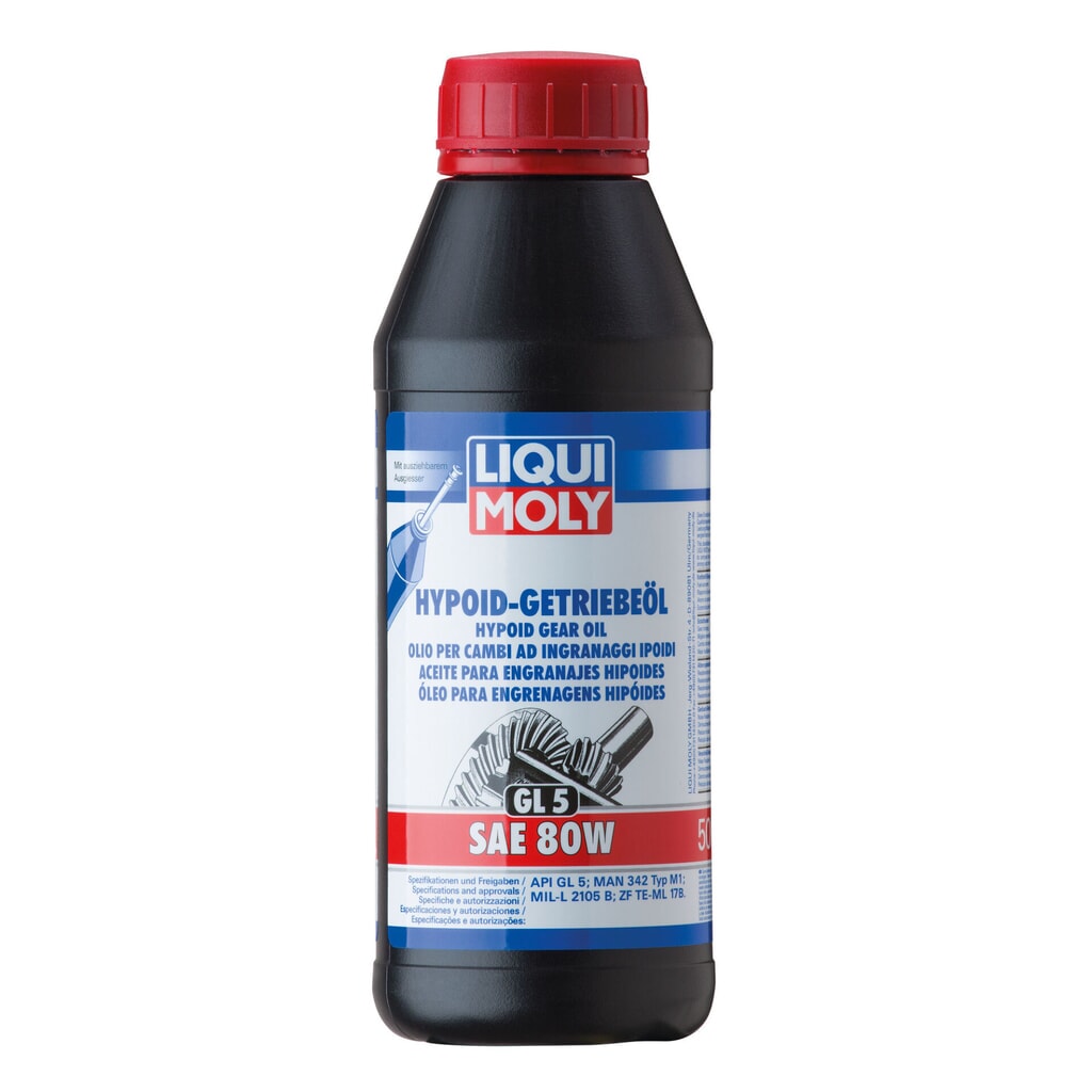 LIQUI MOLY Hypoid-Getriebeöl (GL5) SAE 80W 500 ml Produktabbildung: LIQUI MOLY Hypoid-Getriebeöl (GL5) SAE 80W 500 ml