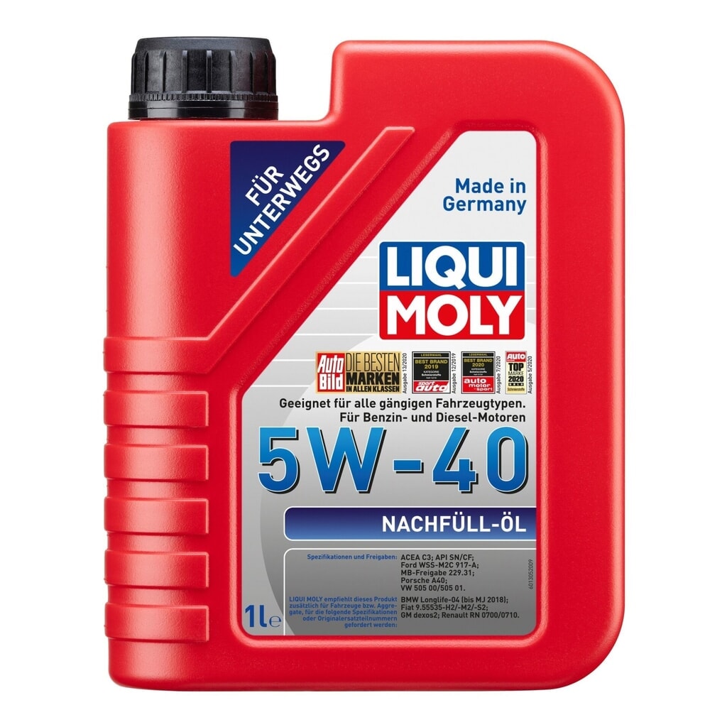 LIQUI MOLY Nachfüll-Öl 5W-40 1 l Produktabbildung: LIQUI MOLY Nachfüll-Öl 5W-40 1 l