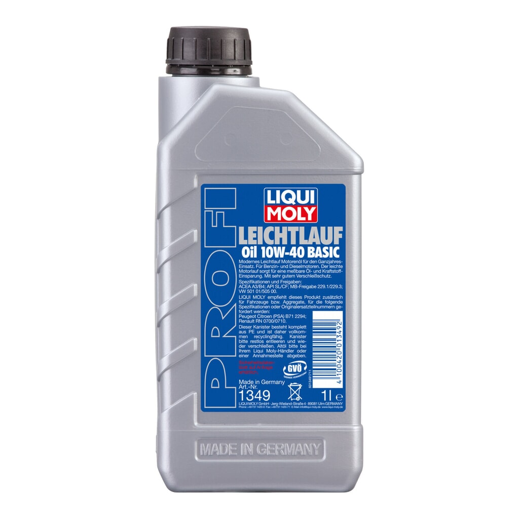 LIQUI MOLY Profi Leichtlauf 10W-40 Basic 1 l Produktabbildung: LIQUI MOLY Profi Leichtlauf 10W-40 Basic 1 l