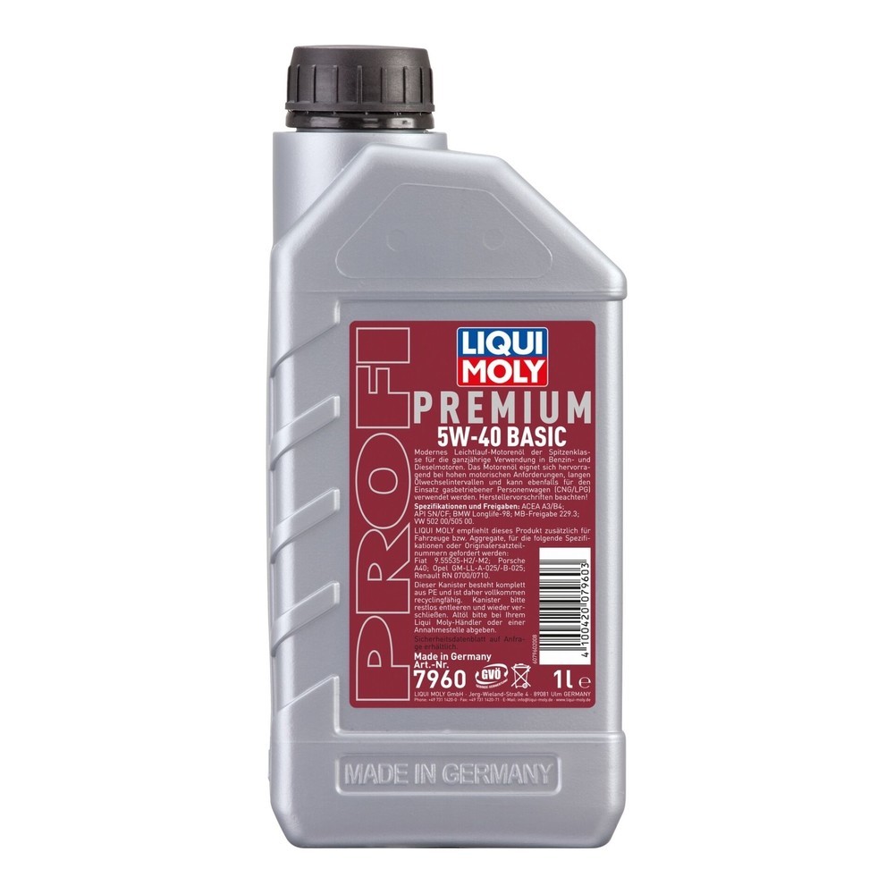 Produktabbildung: LIQUI MOLY Profi Premium 5W-40 Basic 1 l